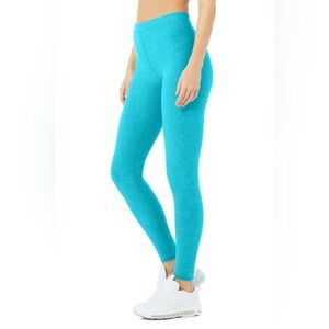 Alo Yoga Alosoft High Waist Flow Leggings XS in Bright Aqua Heather